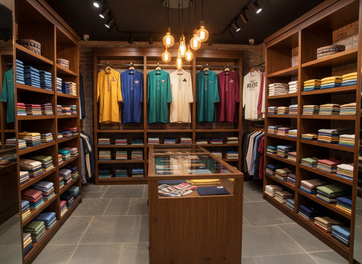 Interior of Mahakaal Collection 07 store in Hoshiarpur showing neatly organized clothing shelves